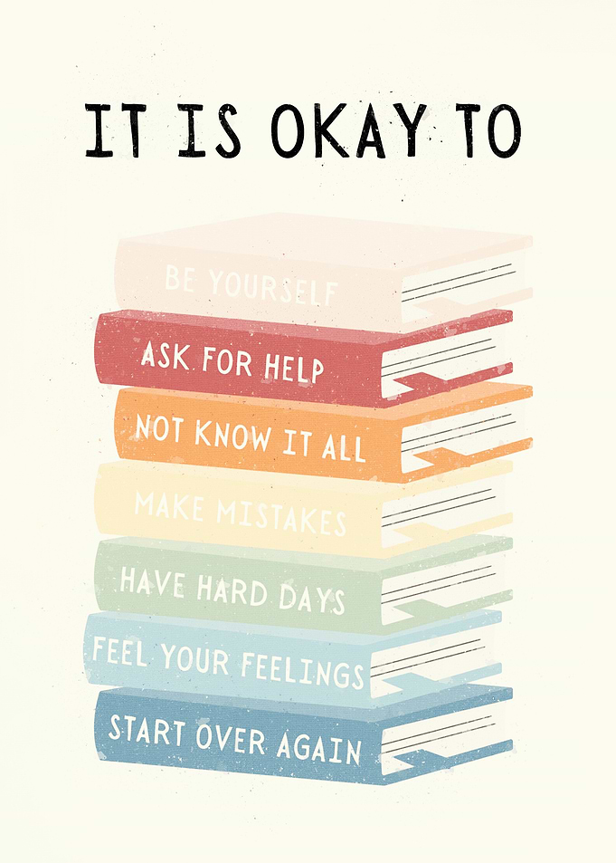 Stack of Books with Affirmations