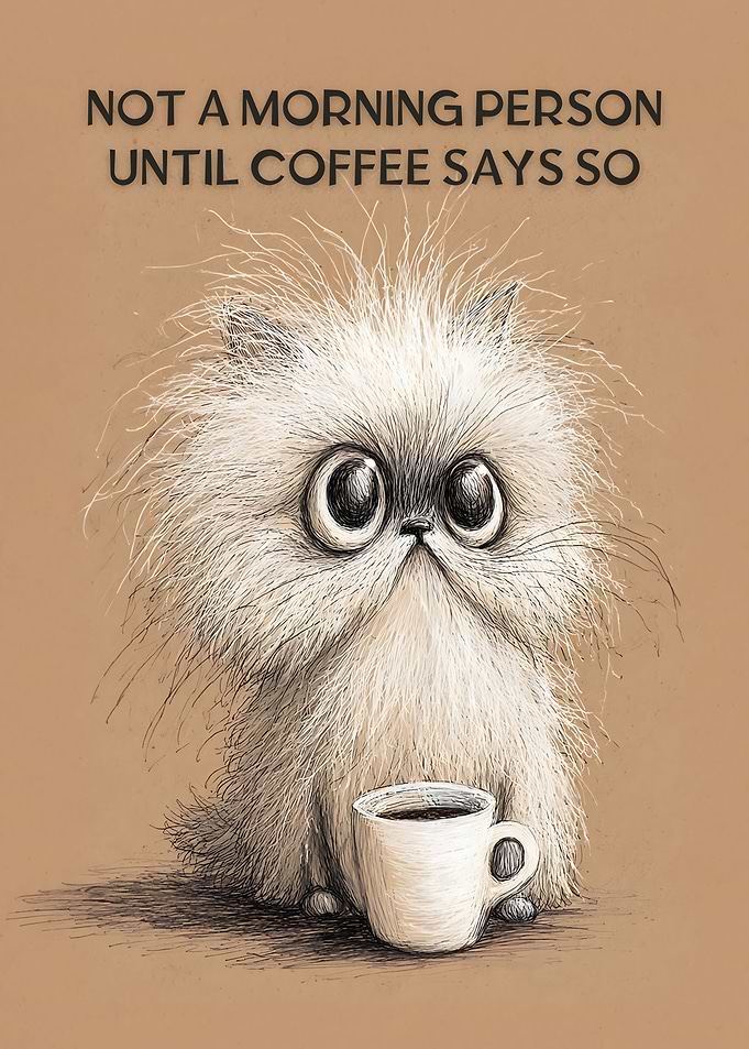 Not A Morning Person Until Coffee Says So - Cat With Coffee