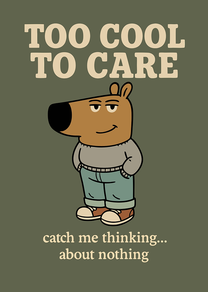 Too Cool to Care Cartoon