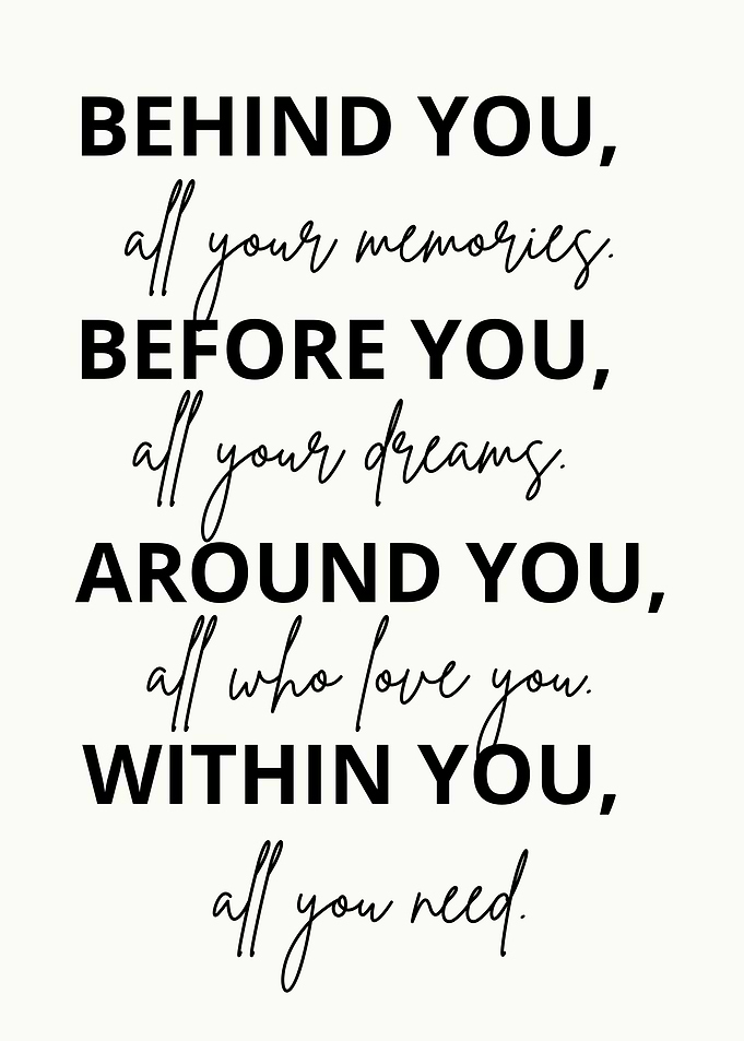 Inspirational Quote: Behind, Before, Around, Within