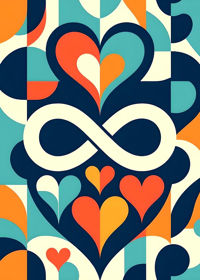 Geometric Hearts and Infinity Pattern