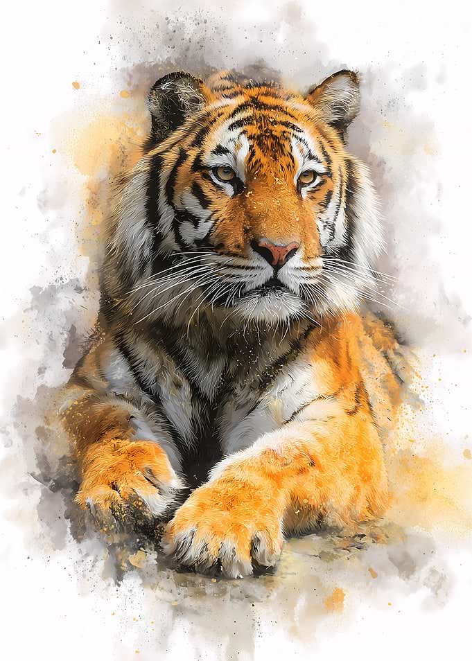 Tiger Watercolor Portrait