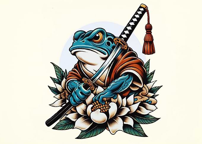 Frog Samurai Katana Lotus