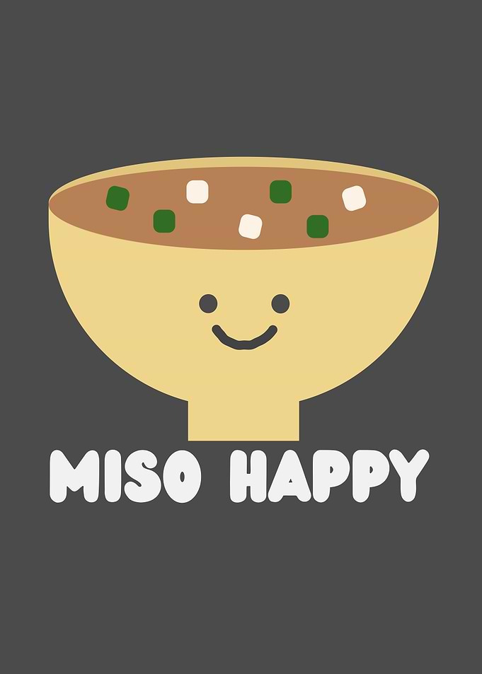 Miso Happy Cartoon Bowl Illustration