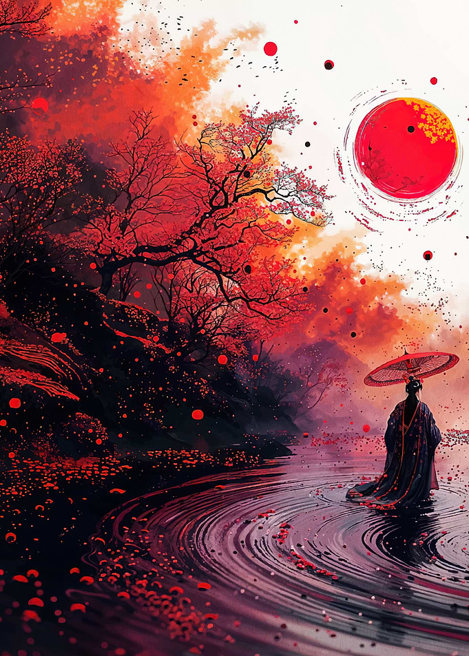 Japanese Landscape Figure