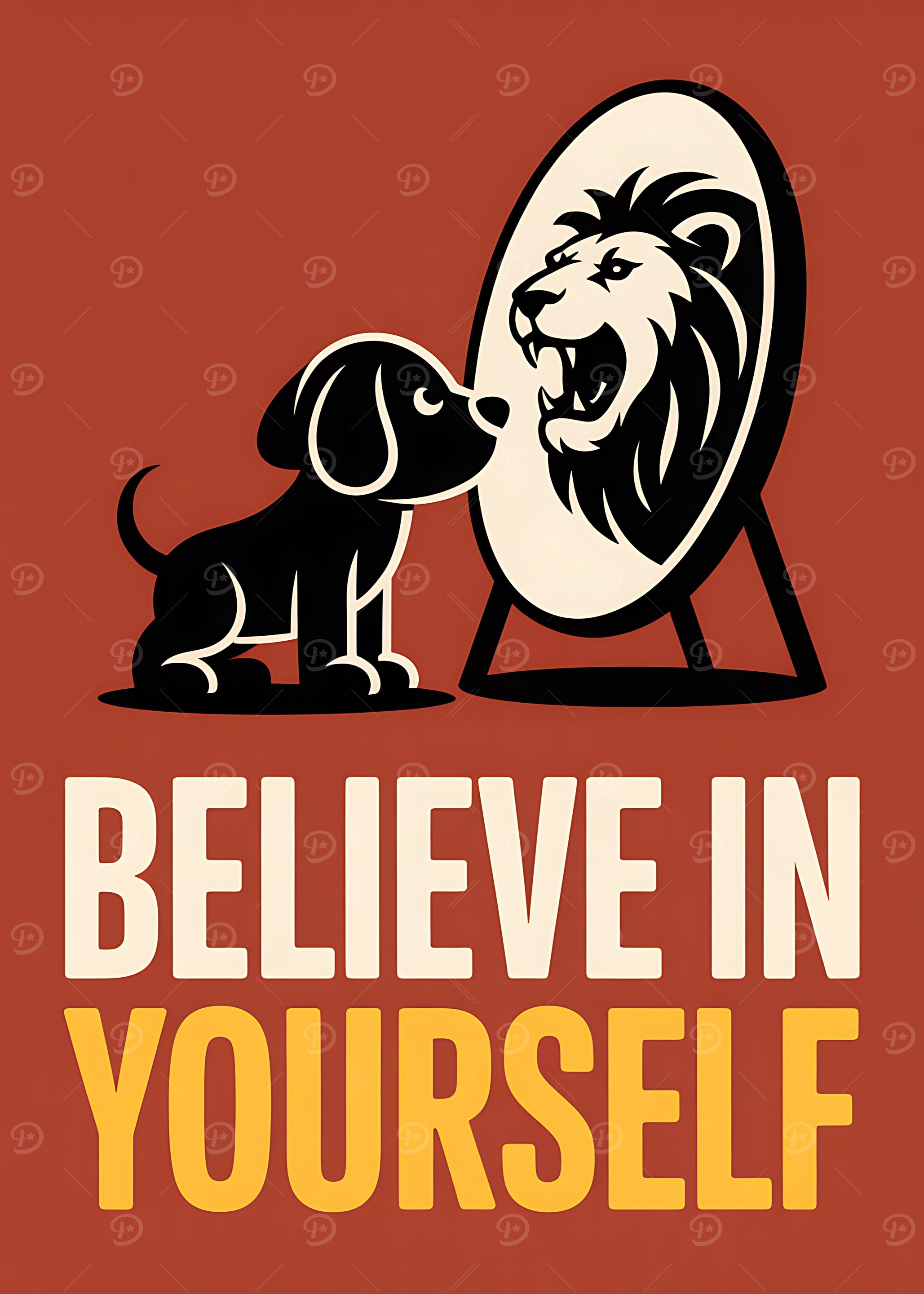 Dog Lion Mirror Believe in Yourself