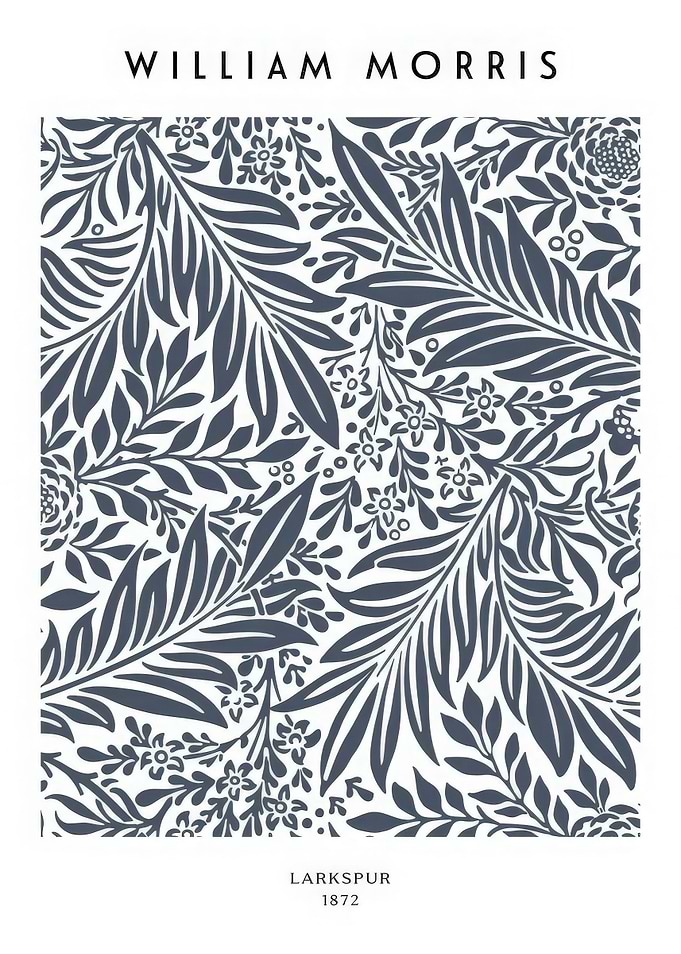 William Morris Larkspur Floral Pattern