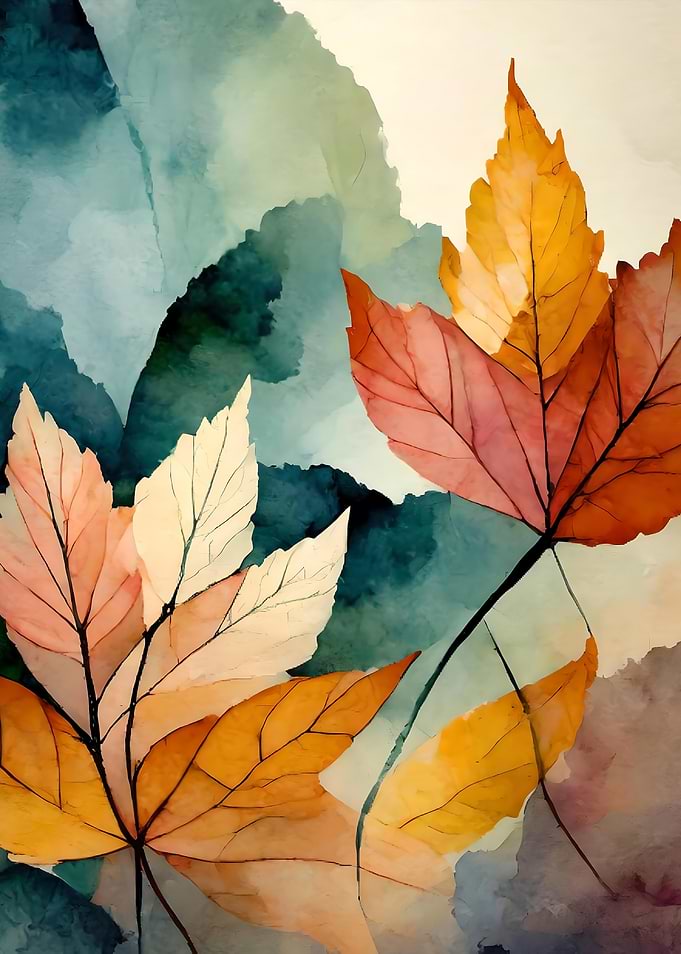Autumn Leaves Watercolor Painting