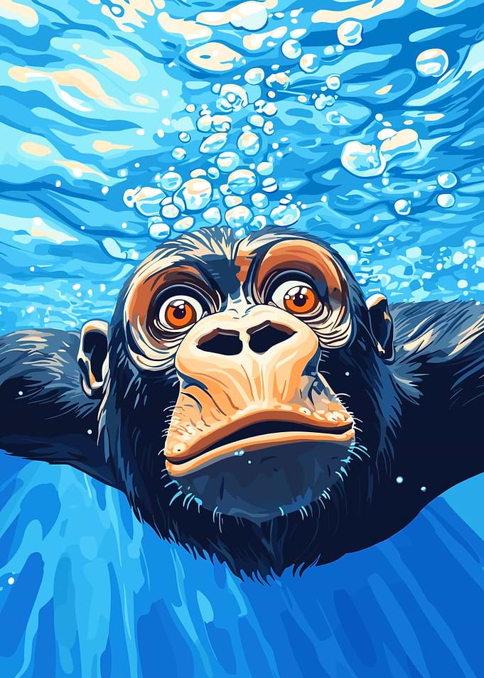 Monkey Underwater