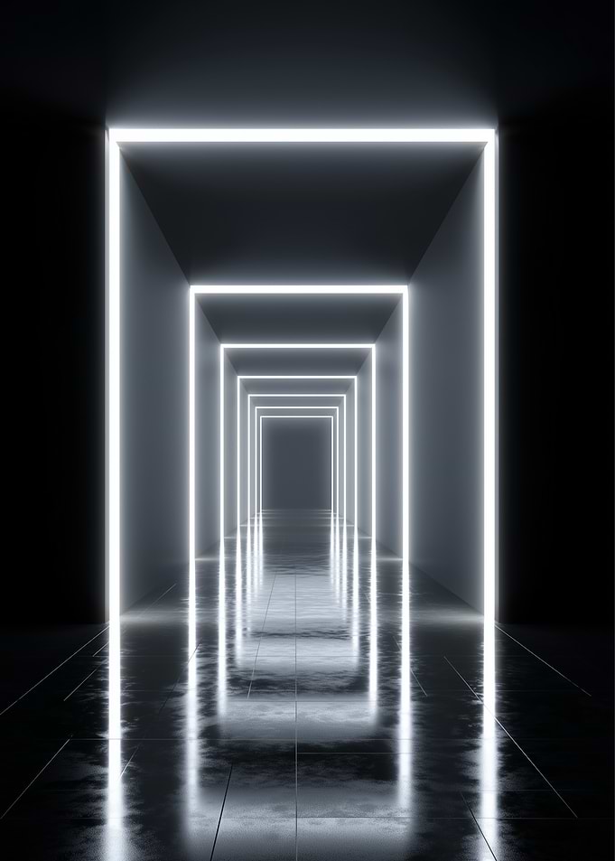 Neon Lit Tunnel
