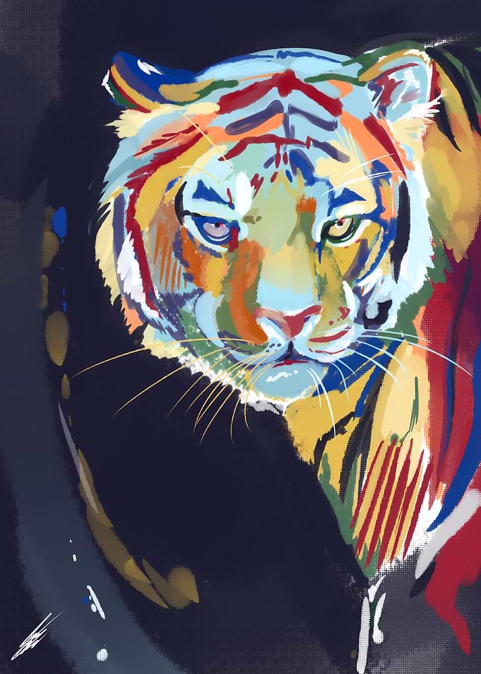 Abstract Tiger Painting