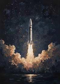 Rocket Launch Painting