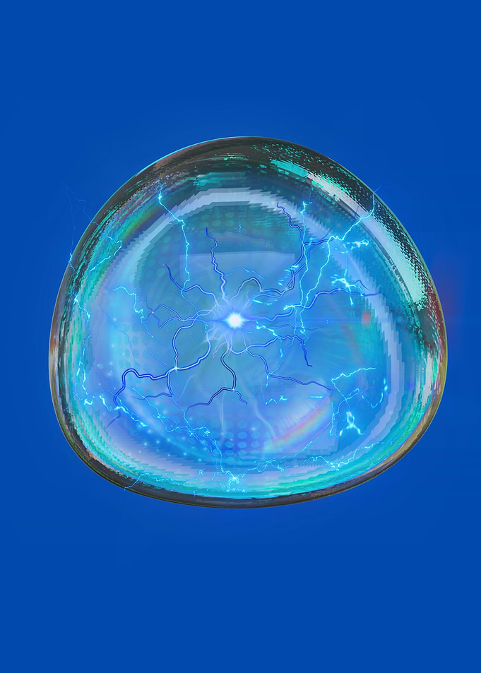 Electric Orb on Blue