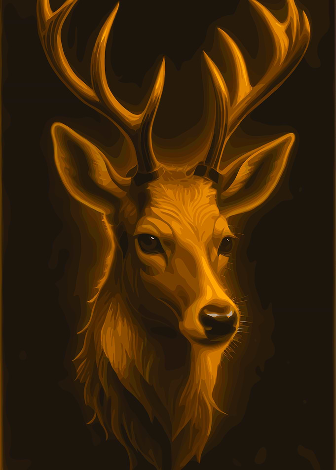 Golden Deer Portrait