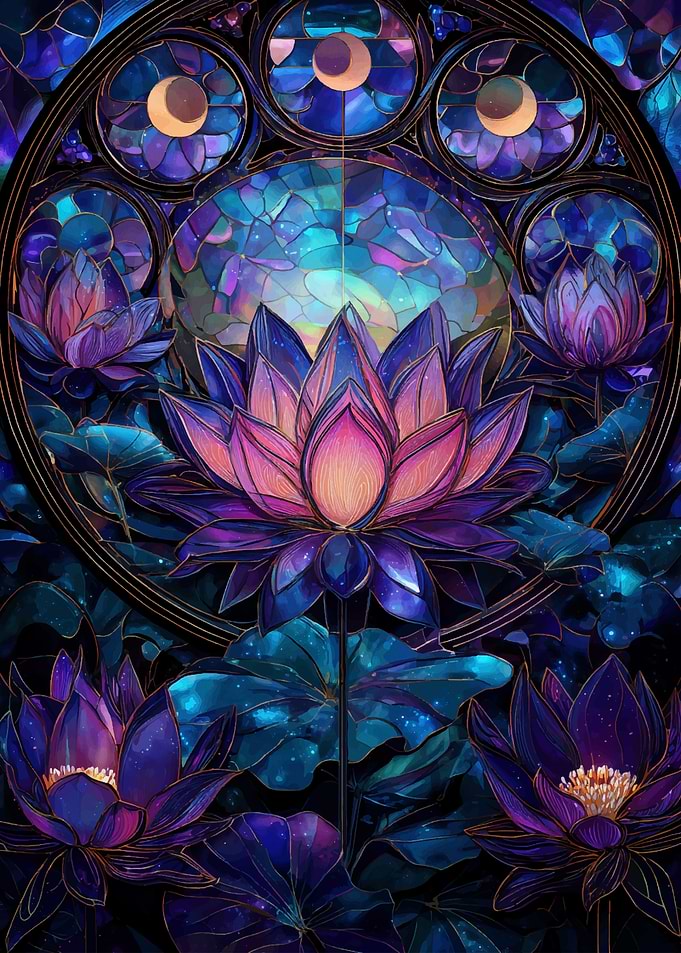 Stained Glass Lotus Flowers