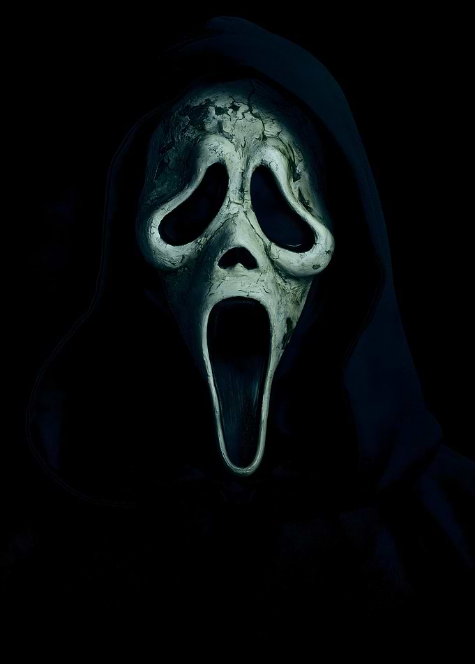 Ghostface Mask in Dark Setting