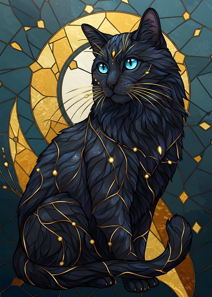 Black Cat Stained Glass