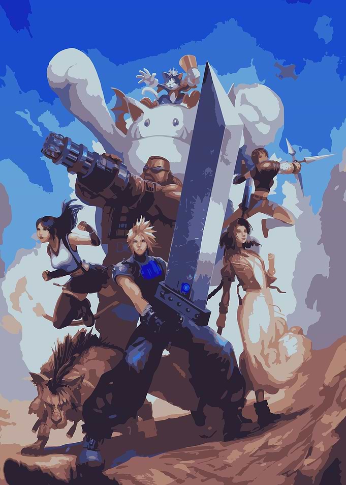 Final Fantasy VII Group Illustration