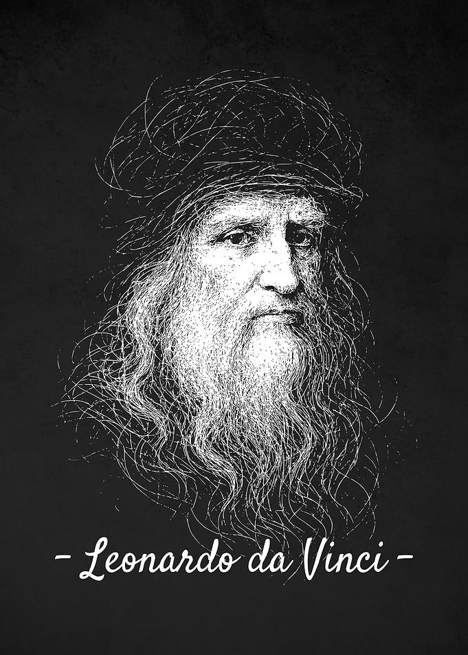 Leonardo da Vinci Portrait Scribble Art