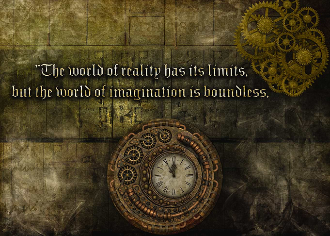 Steampunk Clock with Inspirational Quote