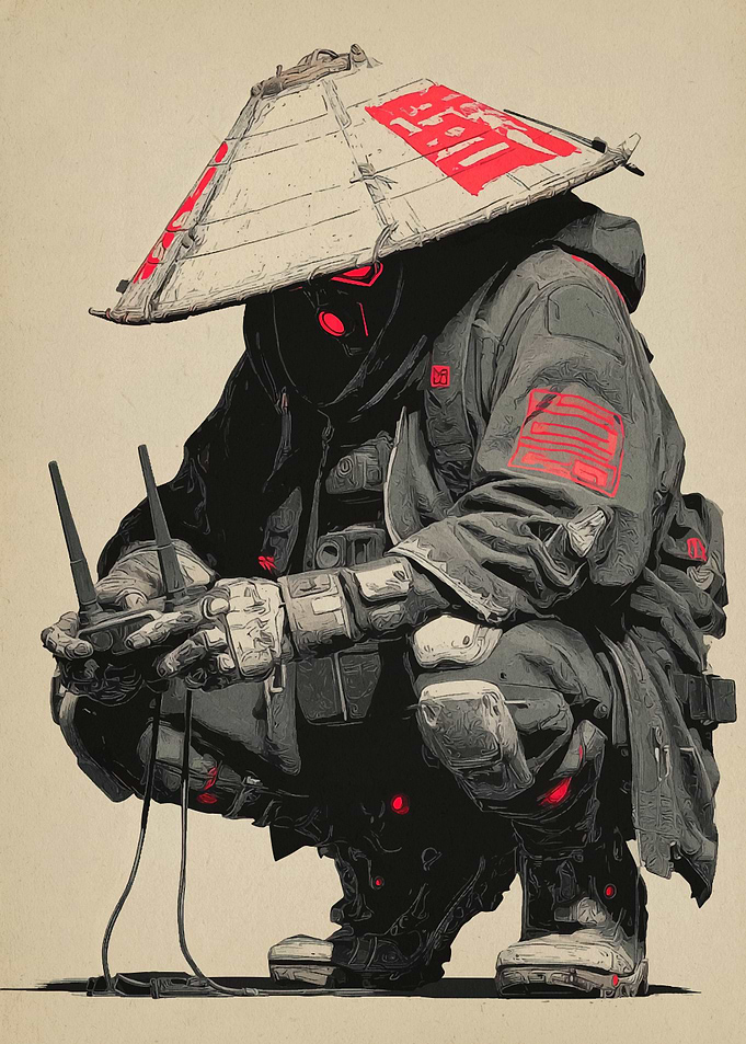 Cyberpunk Ronin Drone Operator
