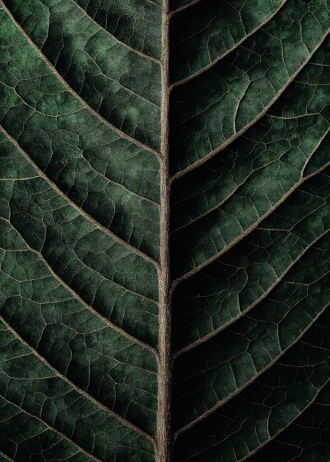 Detailed Green Leaf Close-Up