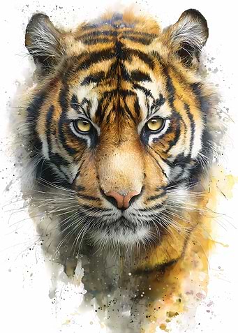 Watercolor Tiger Portrait