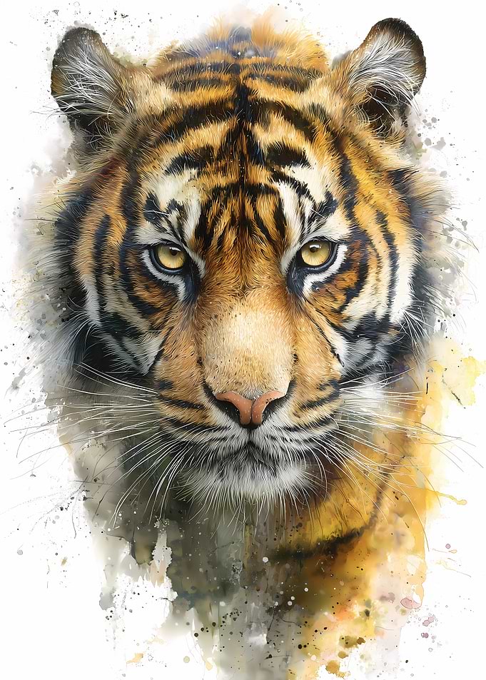 Watercolor Tiger Portrait