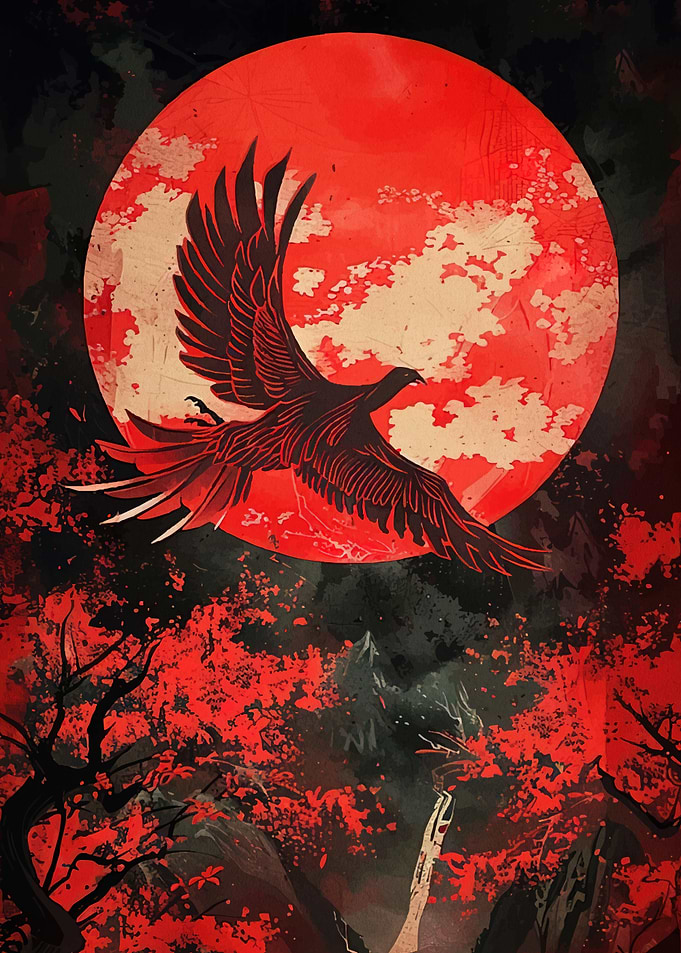 Moon Bird Flight Landscape