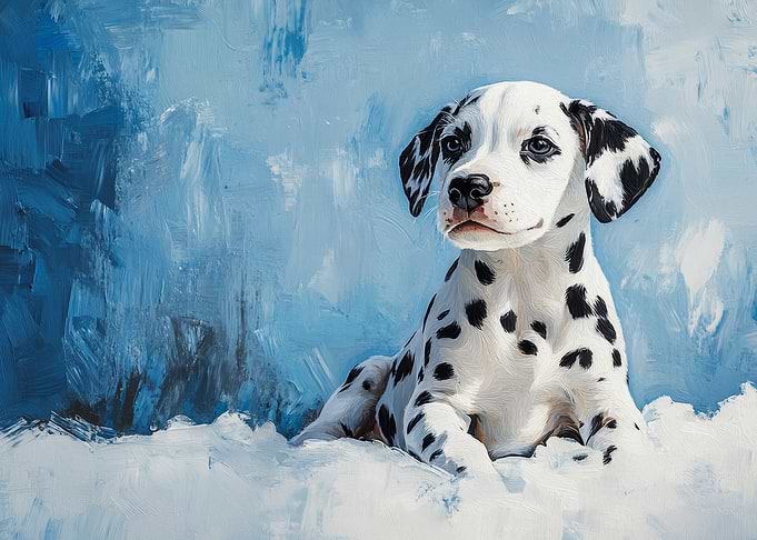 Dalmatian Puppy Portrait Painting | Dalmatian puppy gift idea