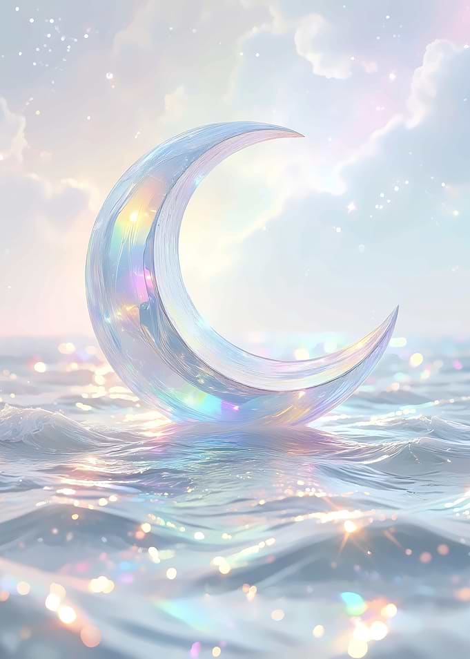 Daydream - Iridescent Moon on Sea