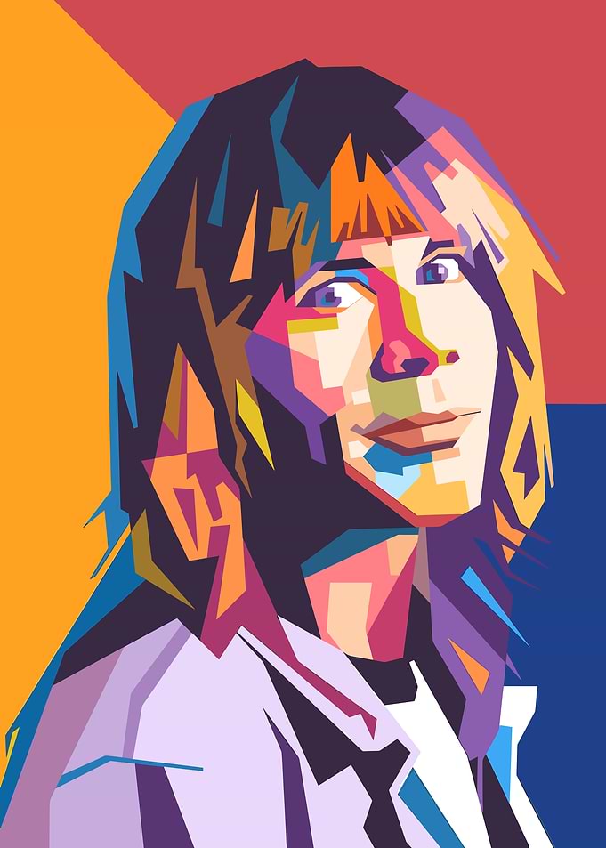 Colorful Portrait Illustration of TBruce Dickinson