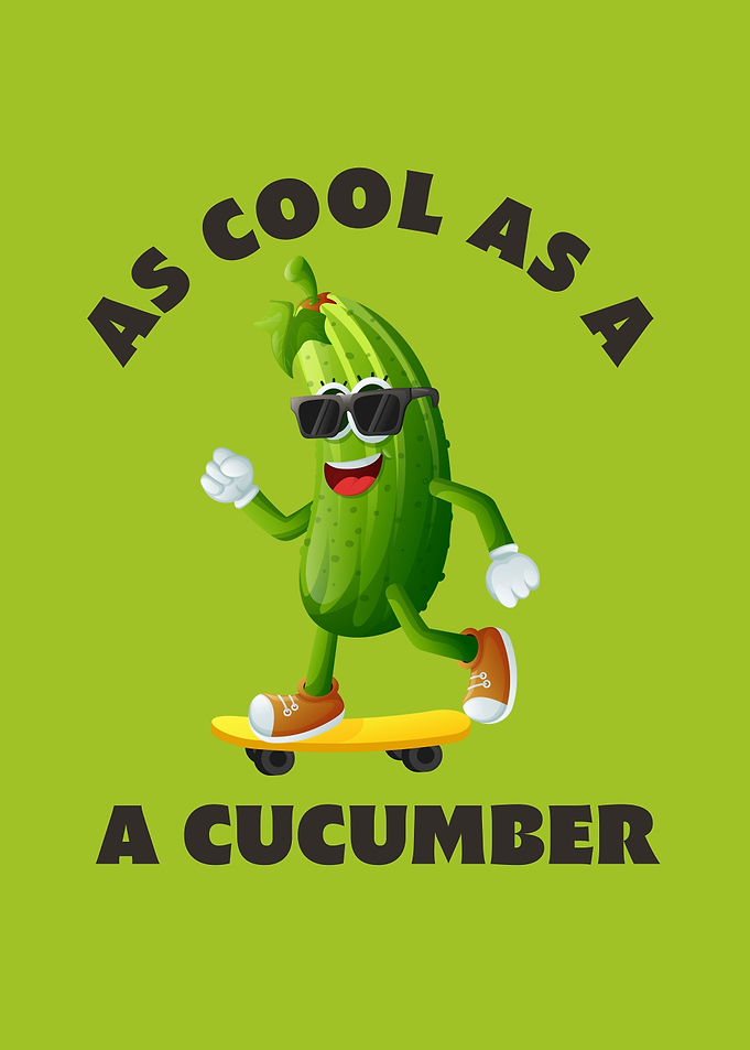 Cool Cucumber Skateboard Cartoon