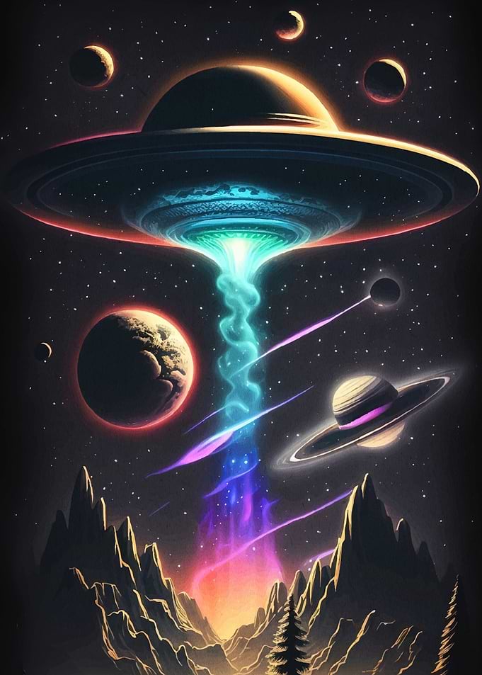 UFO Beam Space Landscape
