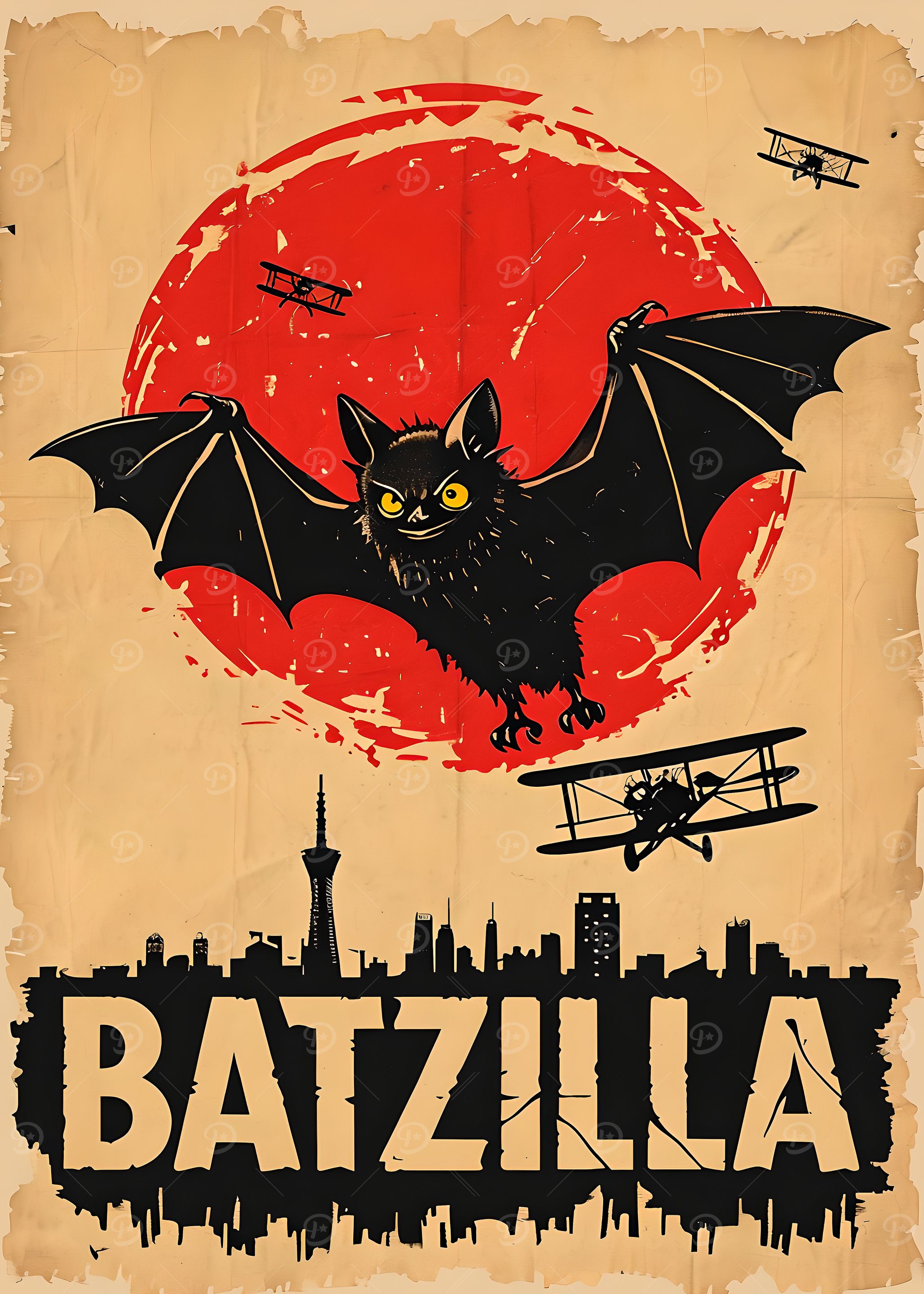 Batzilla Vintage Poster