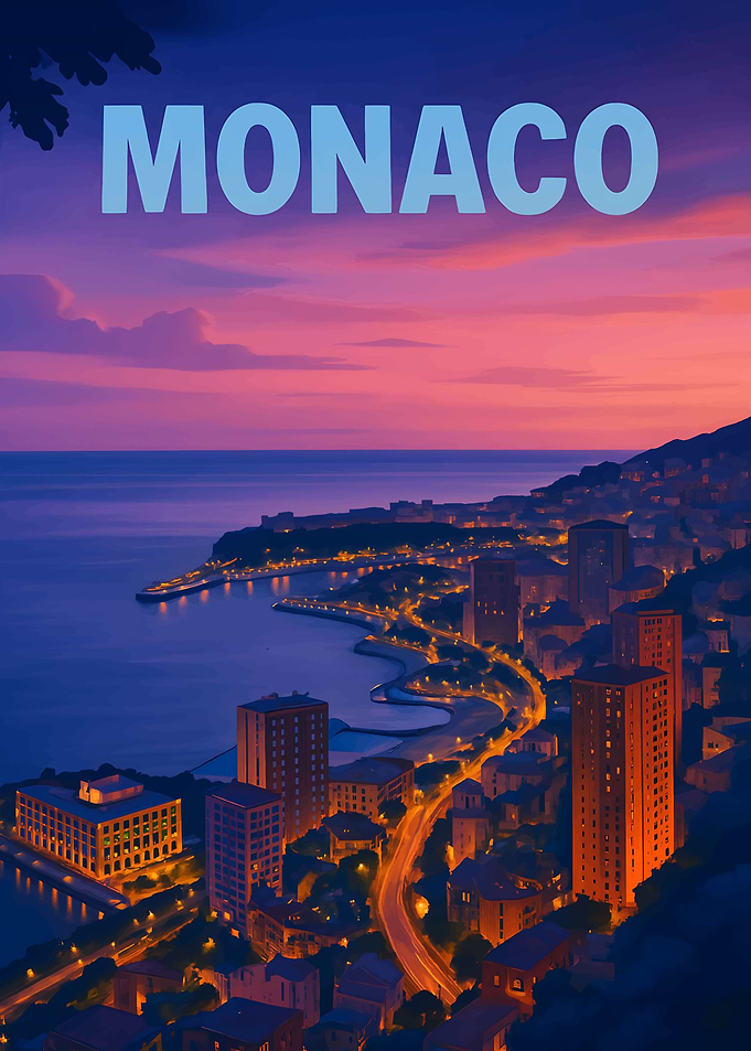 Monaco Cityscape at Dusk