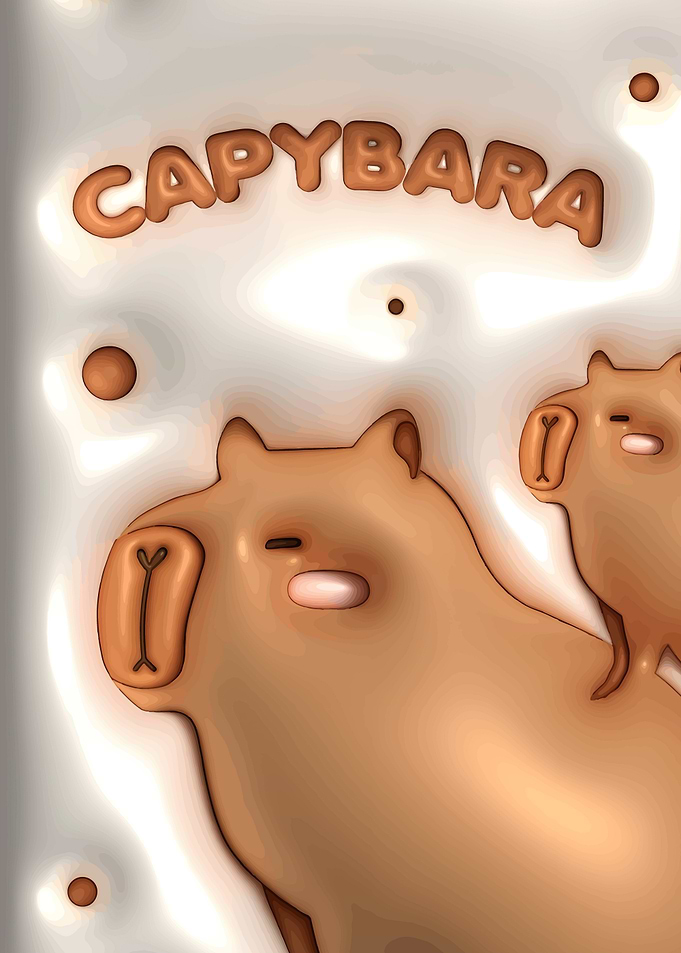 Cute Capybara Cartoon Illustration