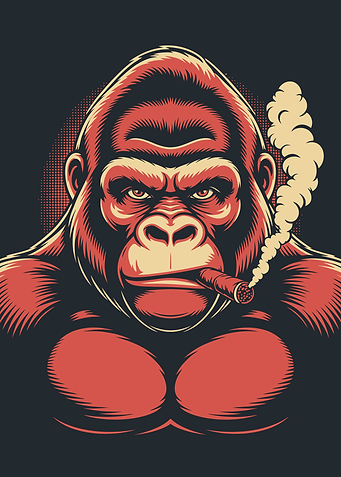 Smoking Gorilla Illustration