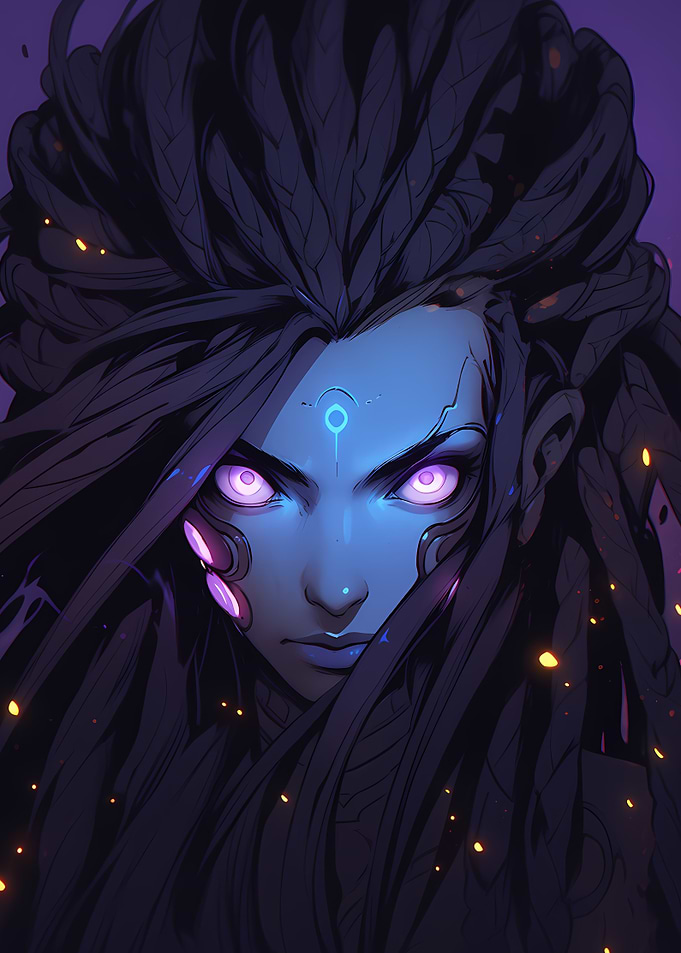 Mystic Woman with Glowing Eyes