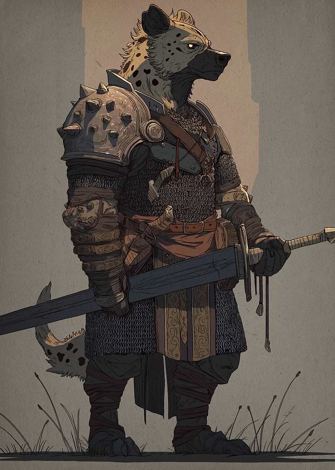 Hyena Warrior with Sword and Armor