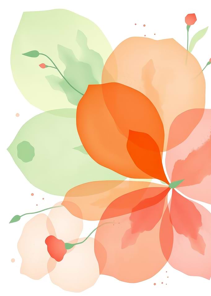 Abstract Floral Watercolor Illustration