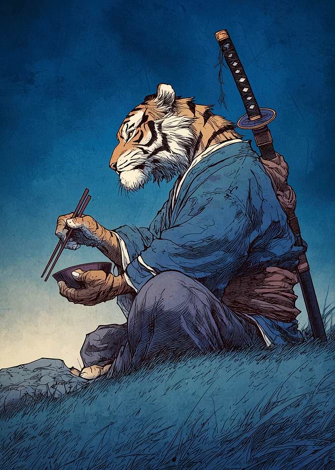 Tiger Samurai Eating