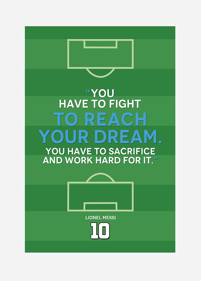 Lionel Messi Inspirational Quote Poster