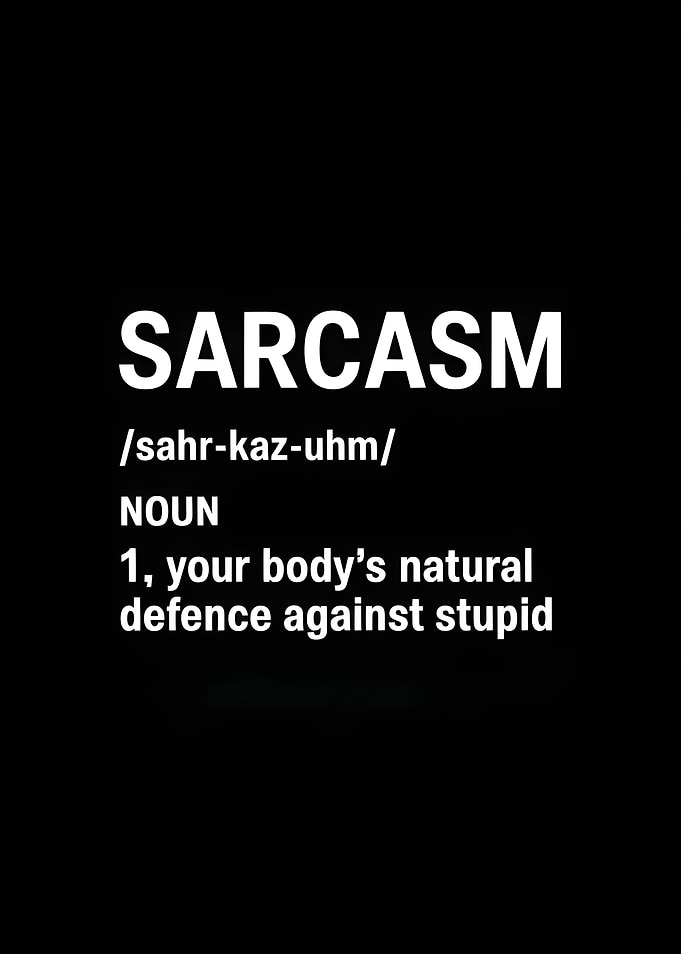 Sarcasm Definition Black and White