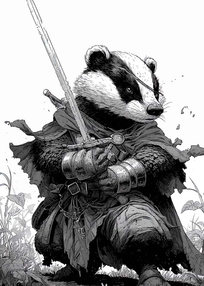 Badger Warrior with Sword