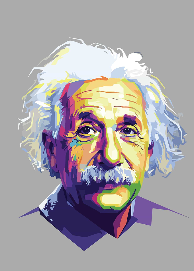 Colorful Portrait of Albert Einstein