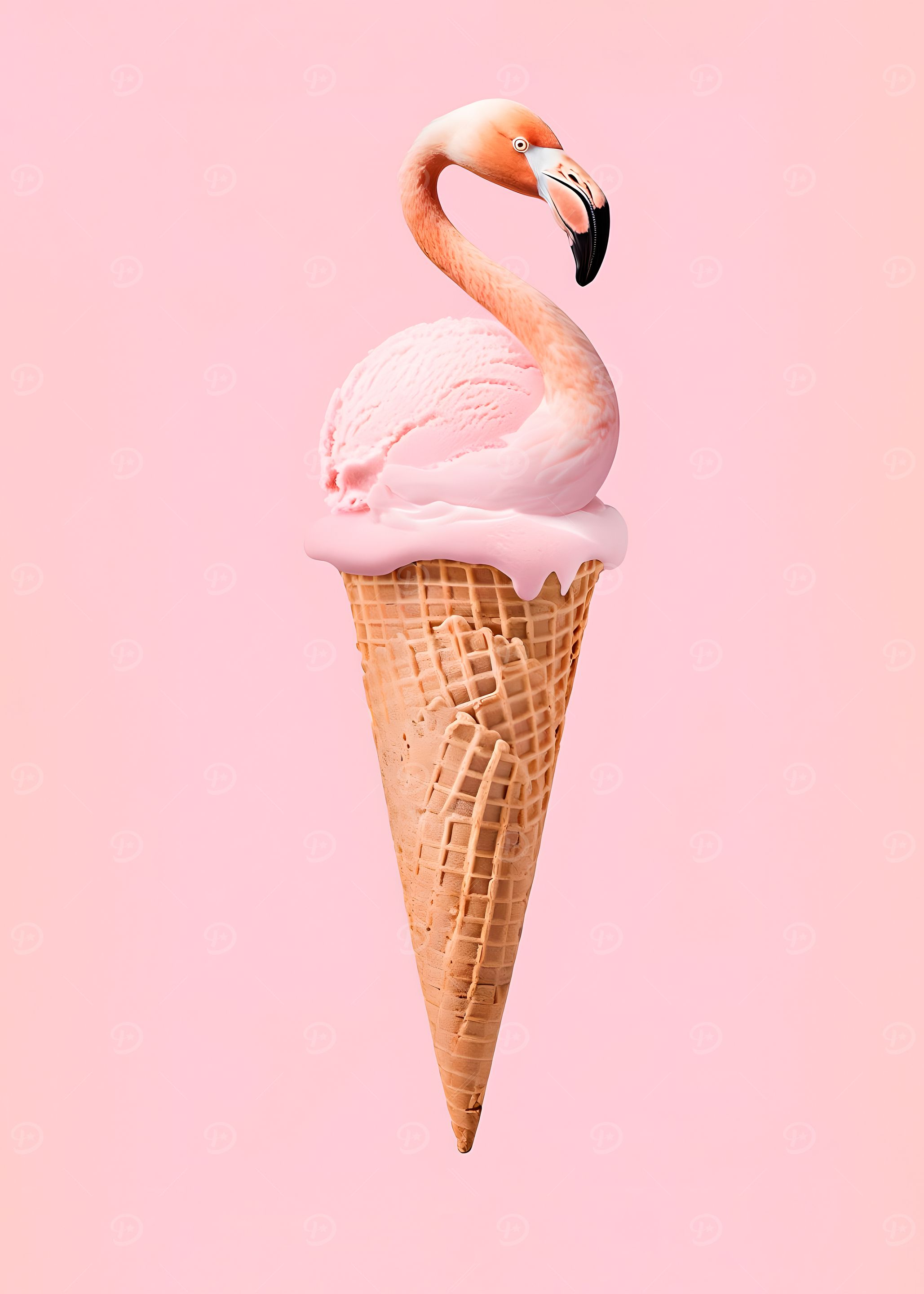 Flamingo Ice Cream Cone