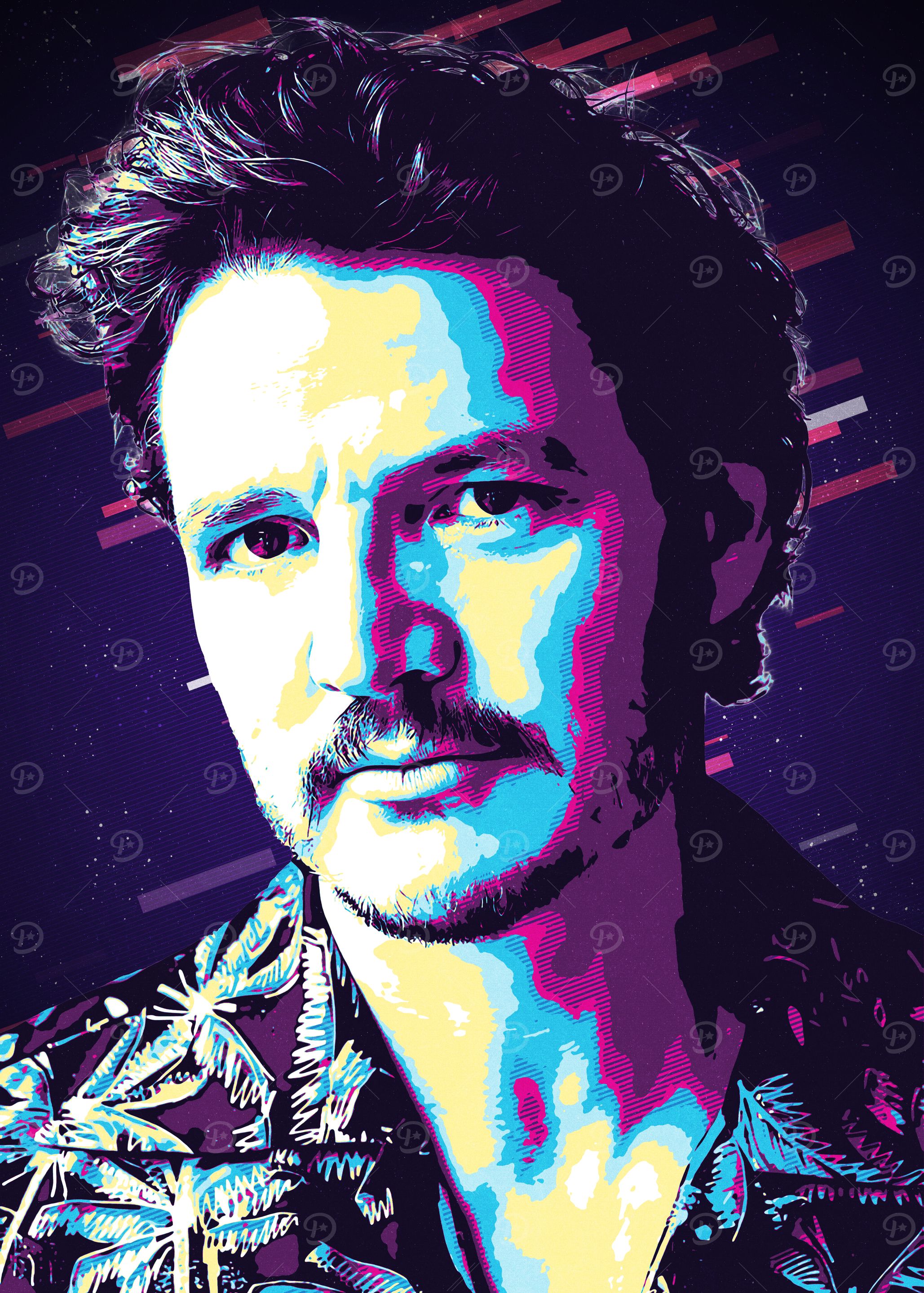 Pedro Pascal Pop Art Portrait