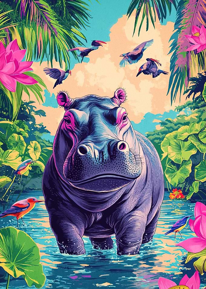 Hippopotamus Tropical Paradise
