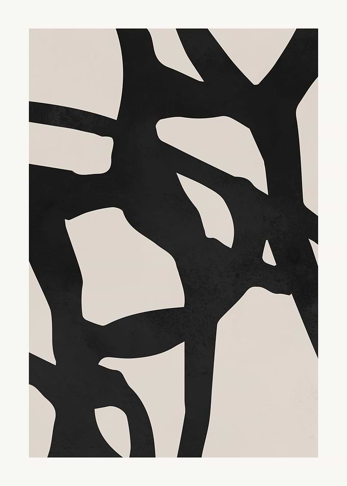 Abstract Black and Beige Graphic Art
